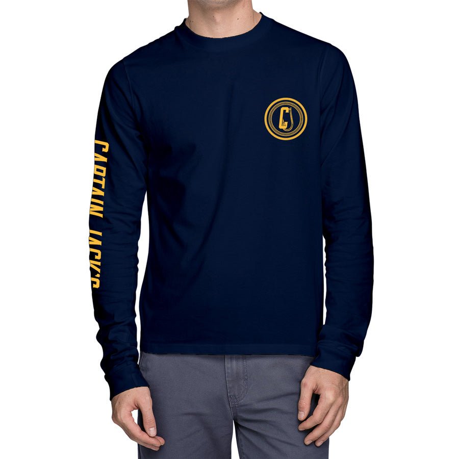 ANCHORED Long Sleeve Navy T - SHIRT - Captain Jack's Clothing Co