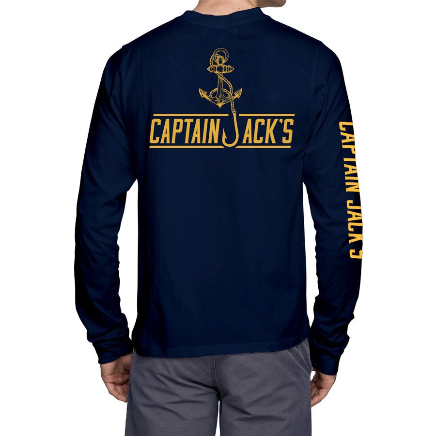 Kids ANCHORED Long Sleeve Navy Tee