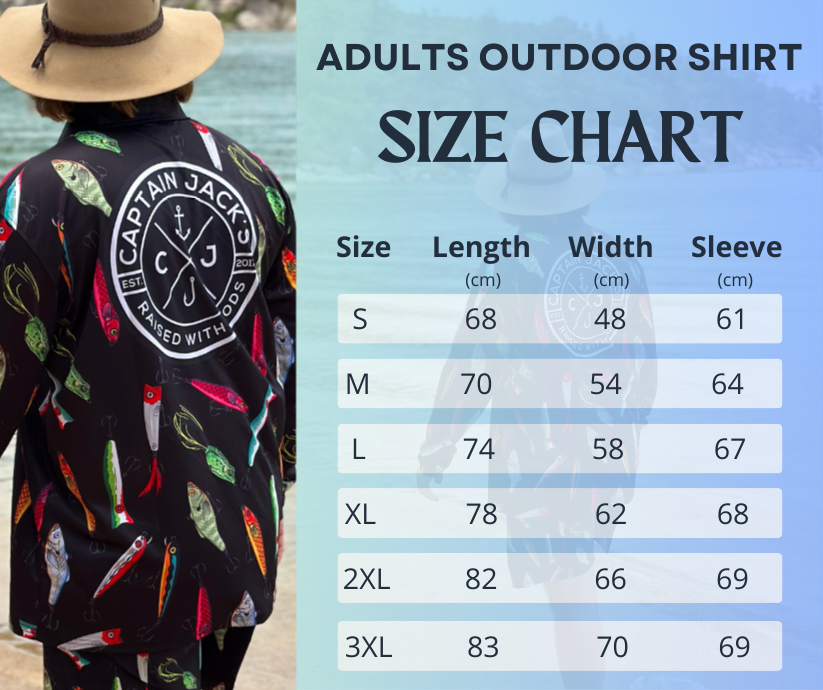 Adult outdoor shirt size chart