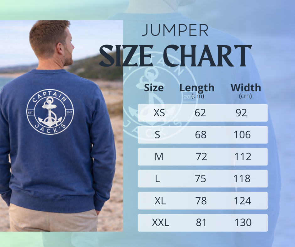 Adult jumper size chart