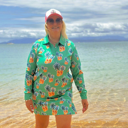 Outdoor Adventure Dress - PALM TREE & PINEAPPLES - Captain Jack's Clothing Co
