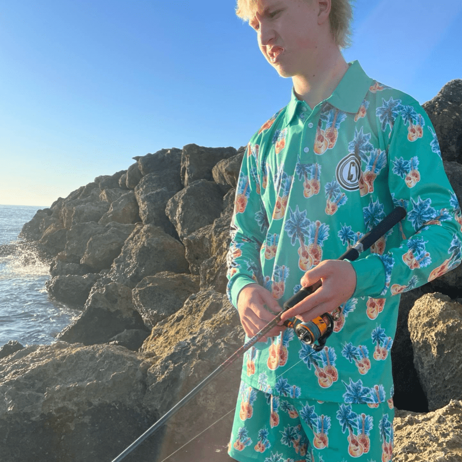 Pineapple and Palm Tree Guitar Kids Shirt - Captain Jack's Clothing Co
