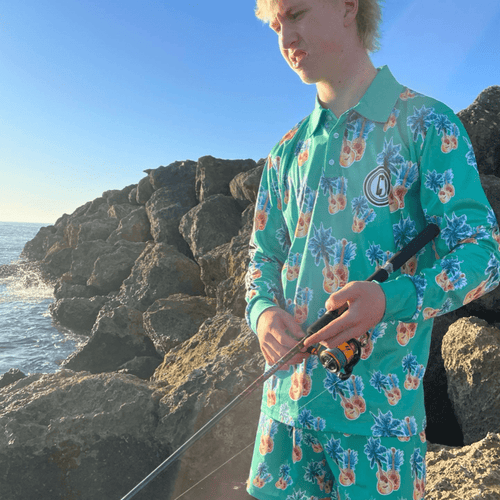 Pineapple and Palm Tree Guitar Kids Shirt - Captain Jack's Clothing Co