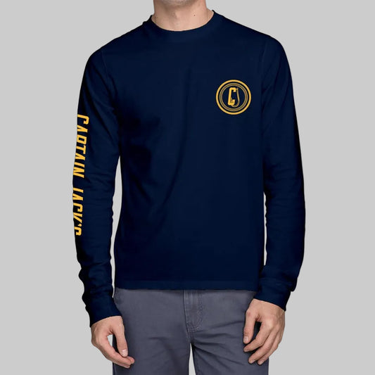 ANCHORED Long Sleeve Navy T - SHIRT - Captain Jack's Clothing Co