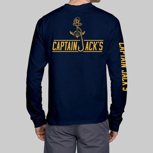 ANCHORED Long Sleeve Navy T - SHIRT - Captain Jack's Clothing Co