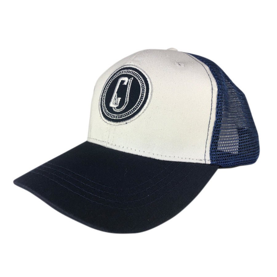 CJ Navy & White BLUEY Trucker Cap - Captain Jack's Clothing Co